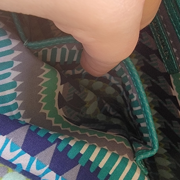 Vera Bradley Small Ella Teal Tote Bag - Picture 3 of 16